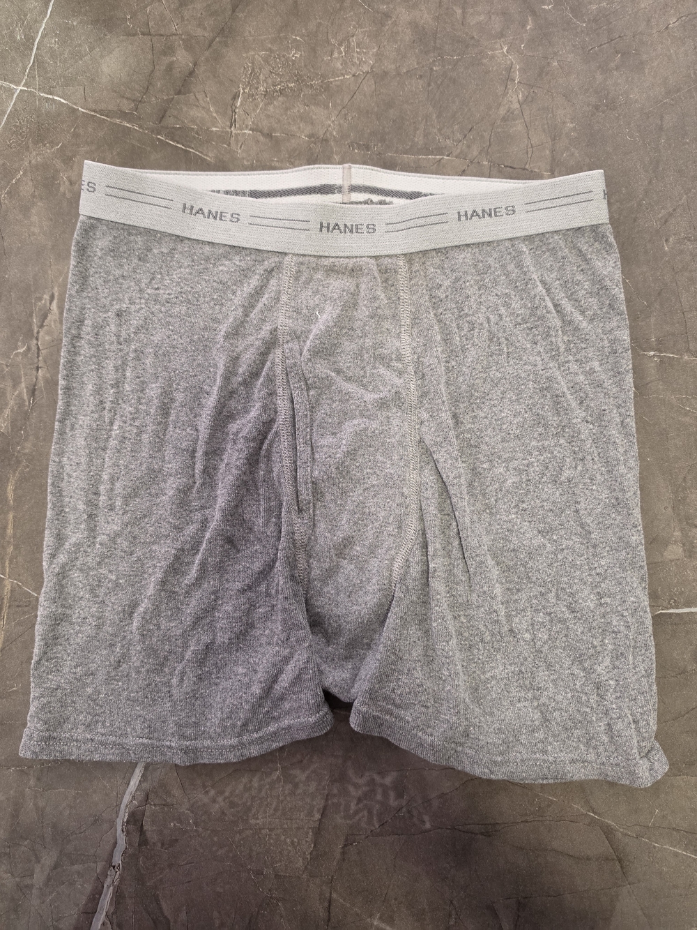 Old School Hanes Men's Light Gray Heather Boxer Briefs